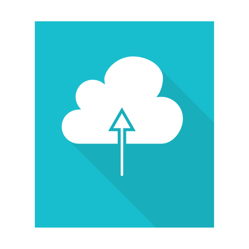 Laden Sie das Cloud-Quadrat-Symbol hoch PNG-Design