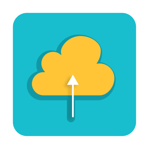 Uploading cloud square icon PNG Design