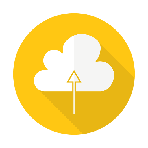 Uploading to cloud sign with round background PNG Design