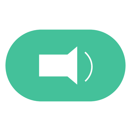 Simple green volume button flat icon PNG Design