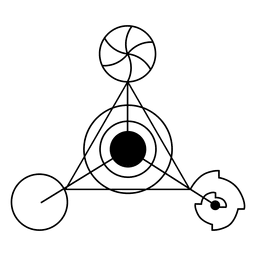 Círculo de cultivo triangular extraño Diseño PNG