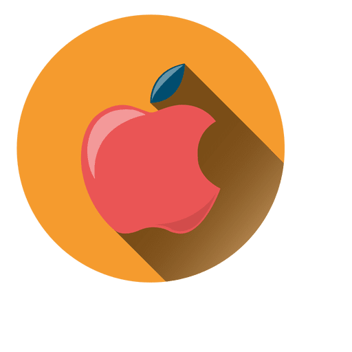 Apple drop shadow circle icon PNG Design