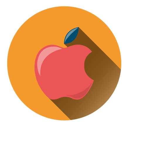 Ícone de círculo de sombra projetada da Apple Desenho PNG