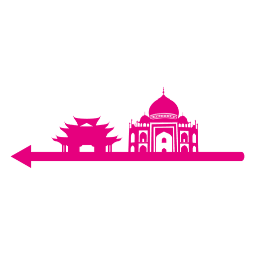 Asian landmarks silhouette PNG Design