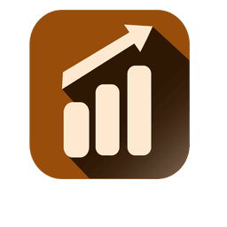 Icono cuadrado de gráfico de barras Diseño PNG