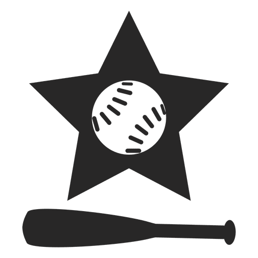 Logotipo de estrella de bate de béisbol Diseño PNG