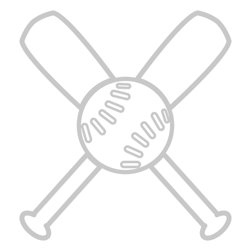 Logotipo de contorno de bates de béisbol Diseño PNG