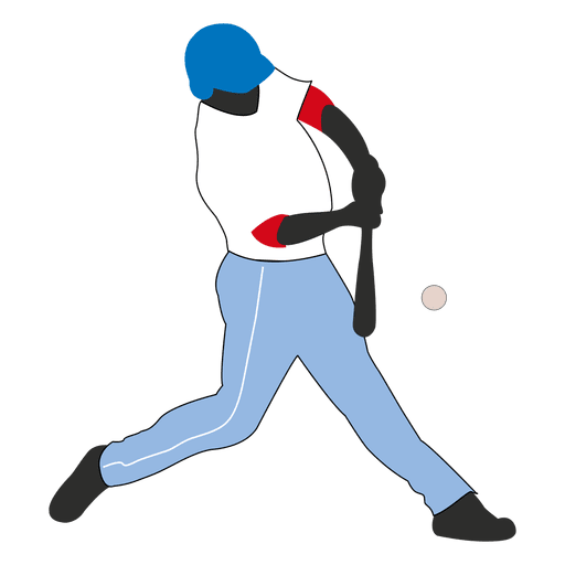 Baseball batter hit silhouette