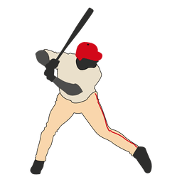 Silueta de bateo de béisbol 2 Diseño PNG