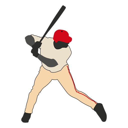 Baseball batting silhouette 2 PNG Design