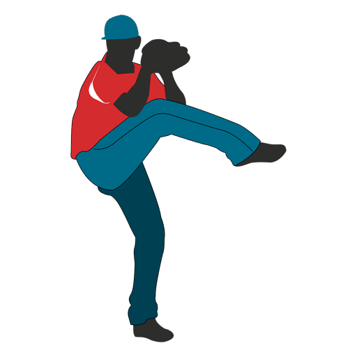 Baseball player cartoon PNG Design