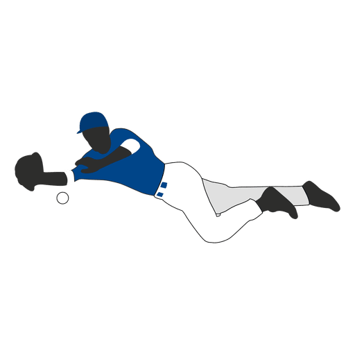 Baseball fielder silhouette PNG Design