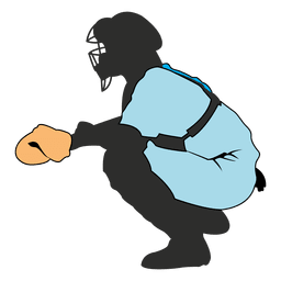 Silueta de portero de béisbol Transparent PNG