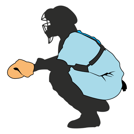 Baseball keeper silhouette - Transparent PNG & SVG vector file