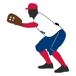 Jugador de béisbol captura silueta Diseño PNG
