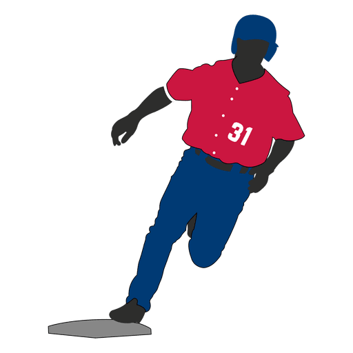 Silhueta de jogador de beisebol correndo Desenho PNG