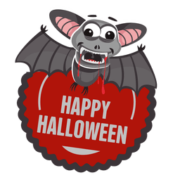 Etiqueta de halloween murciélago Diseño PNG