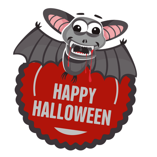 Etiqueta de morcego de halloween Desenho PNG