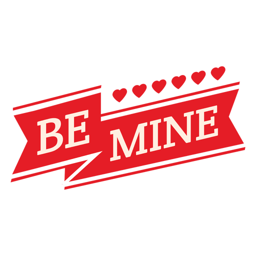 Be mine valentine ribbon PNG Design