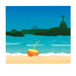 Coquetel de praia em desenho animado Desenho PNG