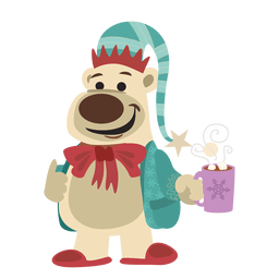Bear with hot chocolate PNG Design
