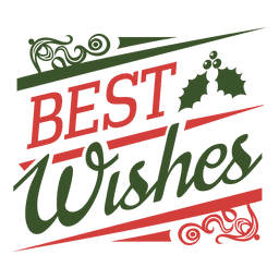 Best wishes christmas badge green and red PNG Design