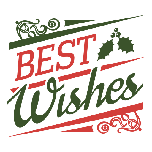 Best wishes christmas badge green and red
