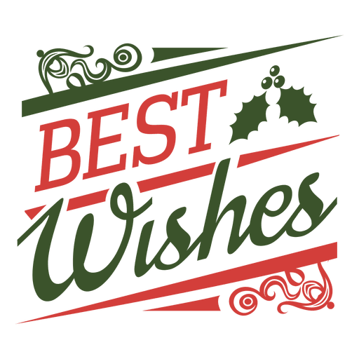 Beste Wünsche Weihnachtsabzeichen grün und rot PNG-Design