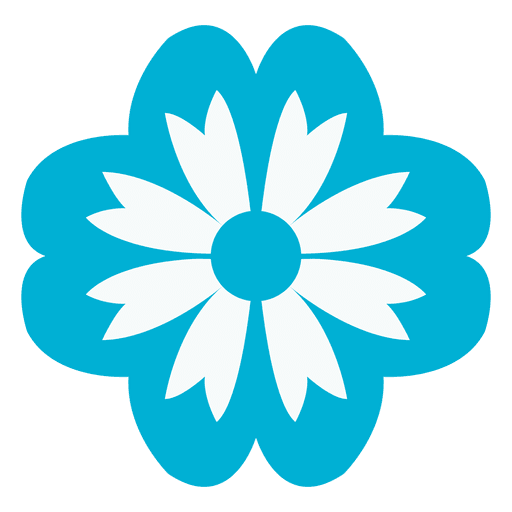 Blue floral icon PNG Design