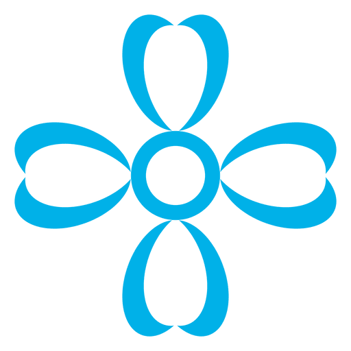 Blaues Blumensymbol 1 PNG-Design