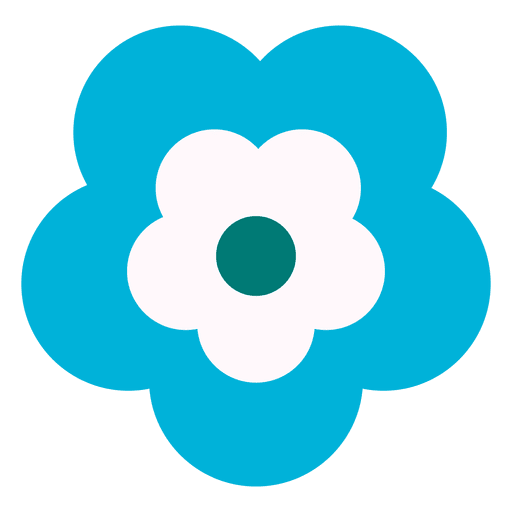 Blaues Blumensymbol 3 PNG-Design