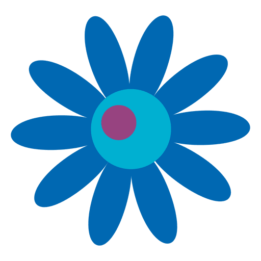 Blaues Blumensymbol 8 PNG-Design