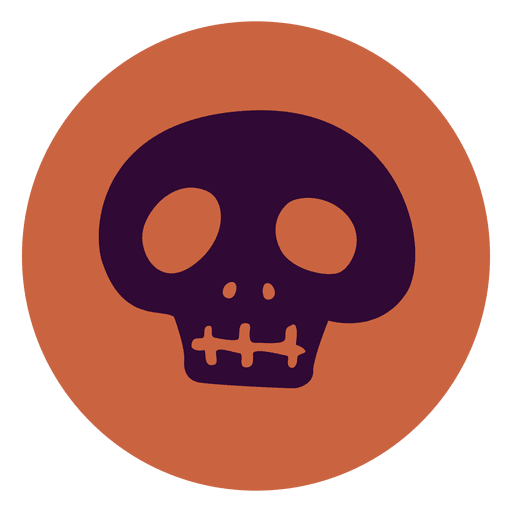 Blue skull circle icon PNG Design