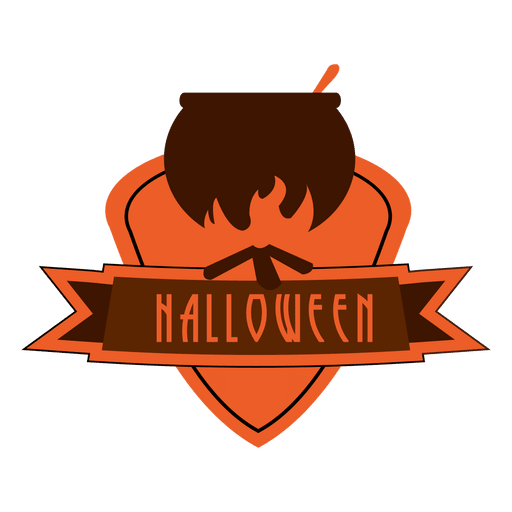 Etiqueta de halloween de olla hirviendo Diseño PNG
