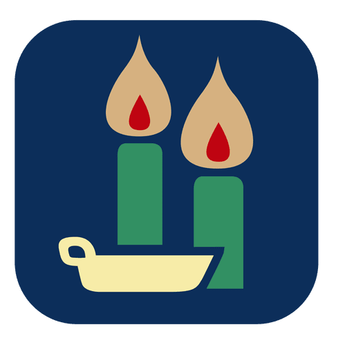 Burning candles square icon