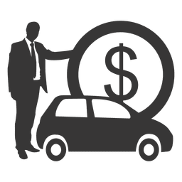 Businessman car silhouette PNG Design