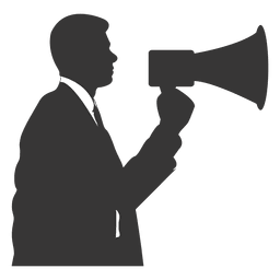 Empresário falando megafone Desenho PNG