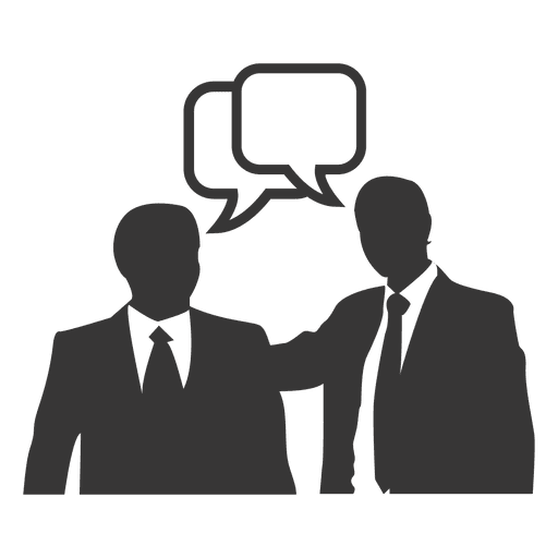 Businessmen chatting box PNG Design