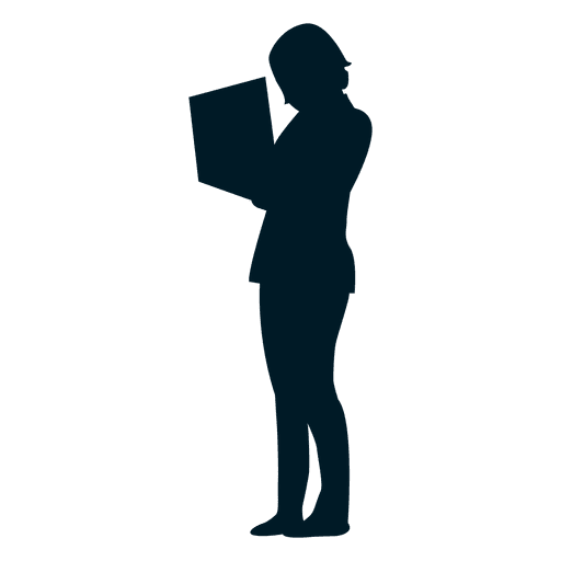 Businesswoman working on laptop PNG Design