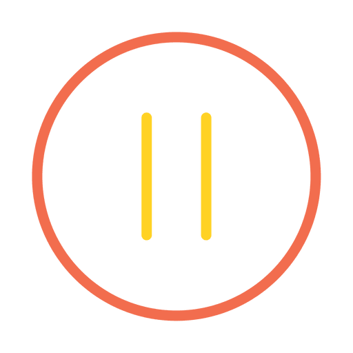 Colorful Stroke Pause Button Icon PNG Design