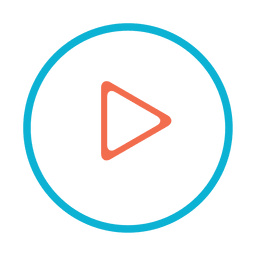 Icono de botón de reproducción de trazo colorido Diseño PNG
