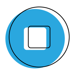 Ícone azul do botão de parada Desenho PNG