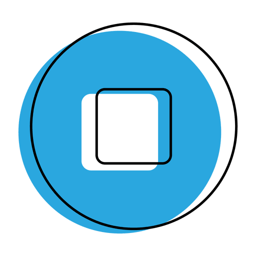 Blaues Symbol der Stopptaste PNG-Design