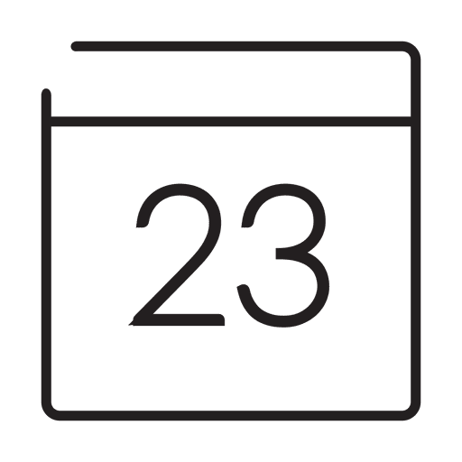 Icono de trazo de fecha de calendario Diseño PNG