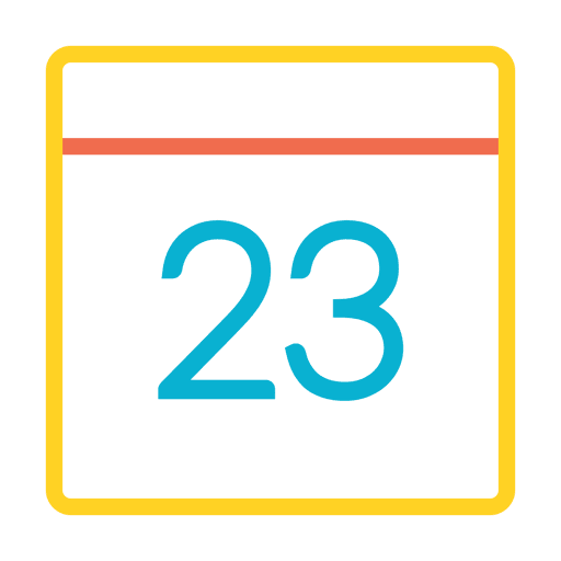 Icono de fecha de calendario colorido Diseño PNG