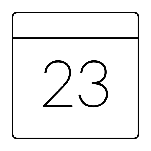 Dünnes Strichsymbol für Kalenderdatum PNG-Design