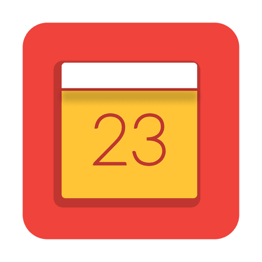Icono cuadrado de fecha de calendario rojo Diseño PNG