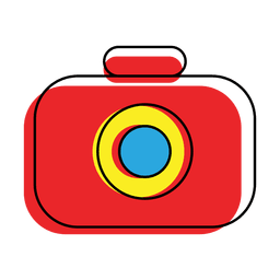 Ícone de câmera colorido deslocado