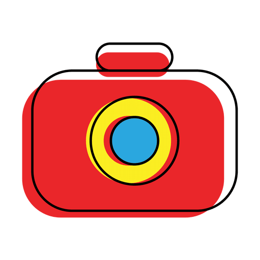Offset colorful Camera icon PNG Design