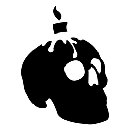 Kerze brennt auf Schädel PNG-Design